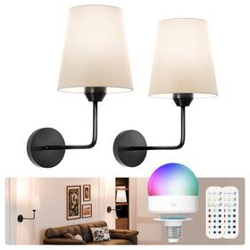 Wl00109c Kindeep Wireless Wall Sconces Set Of 2 Battery Operated Black Light Rechargeabl