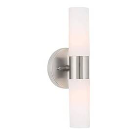 Rv-w131-14-bn Kira Home Duo 14 Inch Modern Wall Sconce With Frosted Glass Shades For Bathroom Vanity Hall