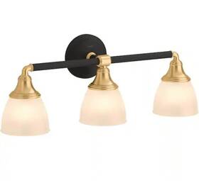 10572-bml Kohler Devonshire 3-light Black With Brass Trim Indoor Bathroom Vanity Light Fixtur