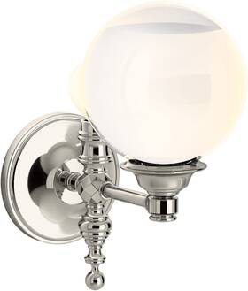 22546-sc01-cpl Kohler 885612810052 Lighting Damask 11 Inch Tall 1 Light Water Globe Wall Sconce Polis