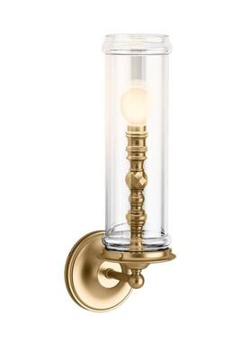 K-22545-sc01-bgl Kohler Damask 15 Inch Tall 1 Light Wall Sconce Modern Brushed Gold