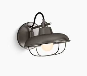 K-23668-sc01-vnl Kohler 23668-sc01-vnl Modern Farm Swinging Sconce Edison Lamp In Valiant Nickel