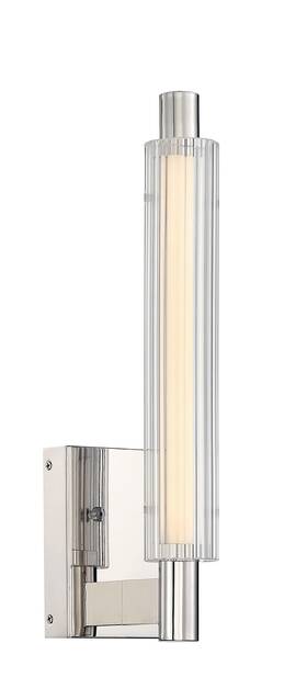 P5331-613-l Kovacs P5331-l Double Barrel 16 Inch Tall Led Bathroom Sconce - Nickel