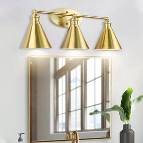 Wl048-sb Kpuy Modern 3 Lights Vanity Light Bathroom Mirror Wall Lamp Gold Decor