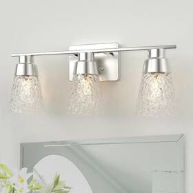 Wl049-bn Kpuy Modern Silver Metal With Glass Shade Wall Sconce Lighting E26 Base