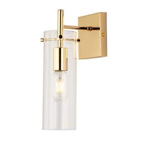 Krasty 1 Light Modern Gold Wall Sconce Clear Glass Shade Mount