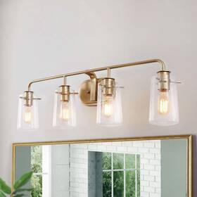 Ksana 708747316698 Bathroom Vanity Light 31ftft Gold Fixtures 4-light Moder