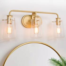 Ksana 810105972528 Gold Bathroom Light Fixtures Modern Vanity Lights For 3-light