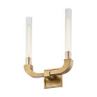 Wv316002vbcr Kuzco Lighting Wv316002 Flute 2 Light 14inch.w Bathroom Vanity Vintage Brass