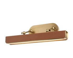 Pl307919vbcl Kuzco Alora Valise 20 Inch Led Picture Light Brass/cognac Leather /frost