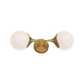 Wv505219agop Kuzco Alora Mood Nouveau 2 Light 19 Inch Wall/vanity Aged Gold/opal Matte Glass