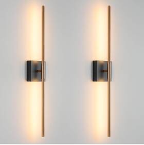 Kuzzull 331816324532 Wall Sconces Set Of Two Black And Brass Gold Light Fixtures