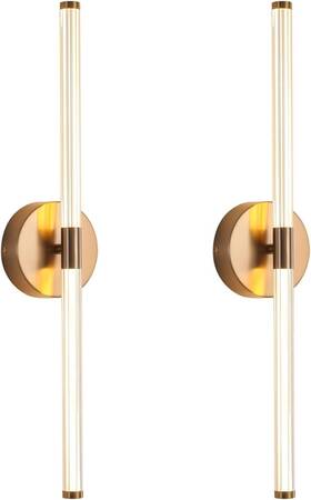 Kuzzull 331816327861 Wall Sconces Set Of Two Brushed Brass Gold Led Lights Modern Kuzzull 331816327861 Wall Sconces Set Of Two Brushed Brass Gold Led Lights Modern