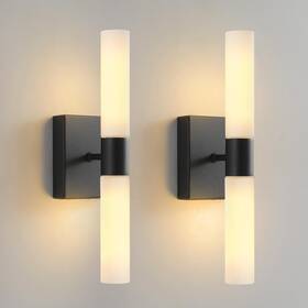 Kuzzull 767139344954 Wall Sconces Set Of Two Matte Black Modern Bathroom Lighting 2
