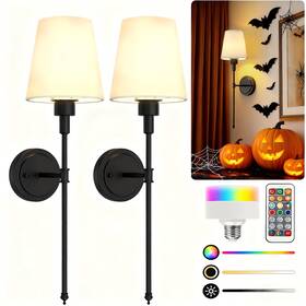 A-bd-ykbd-04ble26-2 L Lohas Led Battery Operated Wall Sconces Set Of 2 Rechargeable Lights Remote And D