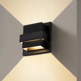 La-2142-w Labelle 322028500 2-light Matte Black Aluminum Hardwired Led Wall Lantern Sconce