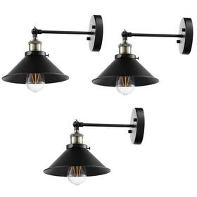 Laboreducer 619960891193 Hardwired Wall Sconce Set Of 3black Industrial Vintage Mounted Lights Sconc