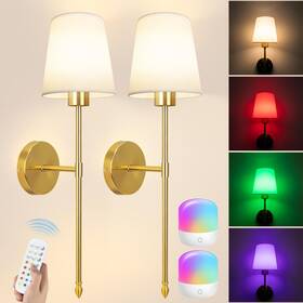B0fgckxchg Laiebri Battery Operated Wall Sconce Set Of 2 Wireless Dimmable Color-changing W