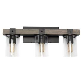 Lhv-1002-gy Lalia Home Farmhouse Rustic Wood Look 3 Light Bath Vanity Gray
