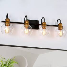 Laluz 810078499381 Bathroom Vanity Light 4-light Black Fixtures Oil Rubbed