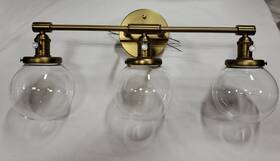 E26-rc22 Lampholder New Warm Brass Vanity Light 3-light Farmhouse Decor Wall Sconce Clear Globes