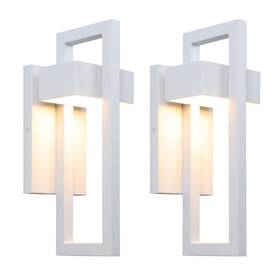 Lamqee 749674196496 Integrated Led Black/white Aluminum Outdoor 1-light Wall