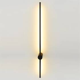 Lamqee 793109052741 Modern Minimalist Style Black Led Plug-in Long Strip Wall N/a 2.4x3.9x39.4inch