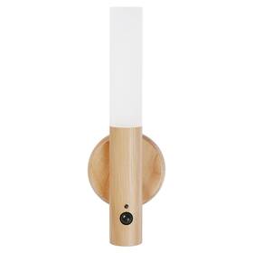 20231121211002010003 Landgoo Led Wall Sconces Motion Sensor Lights Portable White Ash Wood 1pc