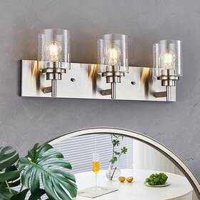 Vl-2501bn Landskylite Bathroom Vanity Light Fixture Brushed Nickel 24 Inch 3-light Modern Wall S