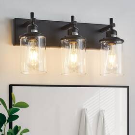500-100-1072 Lanhall 3-light Black Bathroom Light Fixture Over Mirror Modern Farmhouse Va