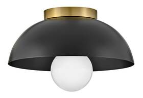 83301bk Lark Stu Small Flush Mount Ceiling Light - Lacquered Brass Canopy Me