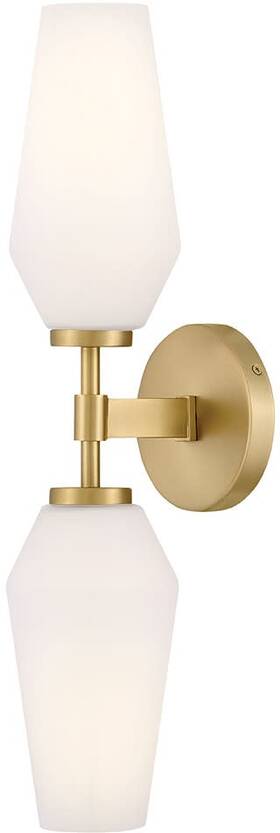 85505lcb Lark 85505 Gio 2 Light 21 Inch Tall Bathroom Sconce - Brass