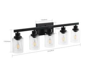 Hdl1340v-683bk Lasaideal 5-light Black Vanity Light 31 Inches No Bulbs Included
