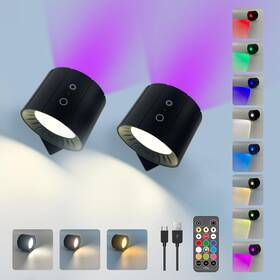 Tl010-rgb Leastyle Rechargeable Wireless Wall Lights Rgbw And 3 Color Temperatures Dimmable Sconce