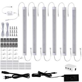 Led Under Counter Light Fixtures 6pcs Hardwired Dimmable Cabinet Strip