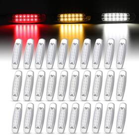 Ledvillage B07kwmxlrg 30 Pcs 12v Dc 6.4 Inch Clear Lens 10 Amber Red White 12 Led