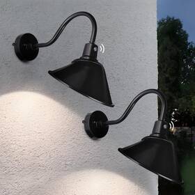 A-27861 Leonlite 120-277v Gooseneck Barn Light Fixture 3cct Dusk To Dawn Photocell