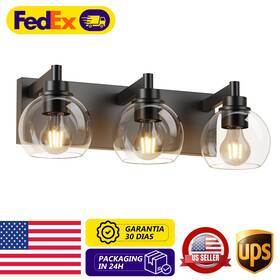 Ejqdgx-25gc057 Letry 19 In 3-light Modern Bathroom Vanity Light Over Mirror With Clear Glass Shade