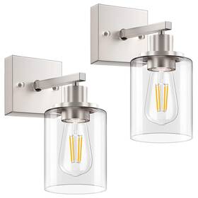 Wallsconces-2p-silver Licperron Wall Sconces Set Of Two Brushed Nickel Modern Light Inch