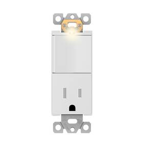 Lcs1-1ptr-w Lider Matte Finish Lighted Combination Decorator Switch And Tamper-resistant