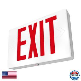 Light Fixture Industries B084h3knrp Lfi Lights Thin Exit Sign Ul 924 Listed Red Led White