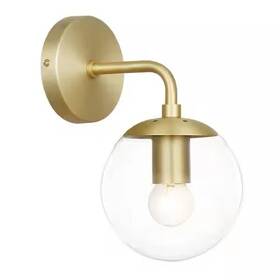 Ls-w264-bb-cl Light Society Zeno Globe Brushed Brass Wall Sconce With Clear Shade