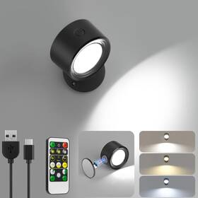 Lightbiz 008678342941 Led Wall Light Indoor Rechargeable Magnetic Touch Remote Control Sconce Lights