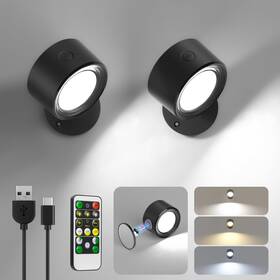 X100-2p Lightbiz Led Wall Mounted Lights 2 Pcs With Remote Sconces Lamp 3000mah