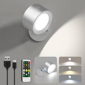 X120-1pc-silver Lightbiz Led Reading Lights Wall Sconces With Remote Rechargeable Batt X120-1pc-silver Lightbiz Led Reading Lights Wall Sconces With Remote Rechargeable Batt