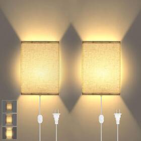 102580506 Lightess Plug In Wall Sconces Set Of 2 Lamp With On/off Switch Wa