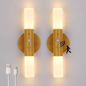9945487 Lightess Battery Operated Wall Sconce With Intelligent Motion Sensor Usb Rechargeable Of