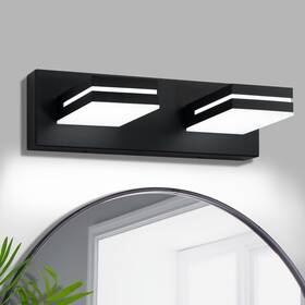 Lighting 313039832871 2 Light Black Bathroom Vanity Over Mirror Modern Led Dimmable Lig