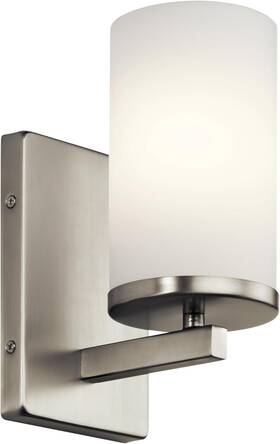 Lighting 445010067057 Crosby 9.25 Inch Wall Sconce In Brushed Nickel 1-light Contemporary Hallway Or Bath