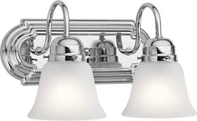 5336chs Lighting 12.25 Inch 2-light Vanity Bath Light In Chrome Modern Bathroom With Clear Sat